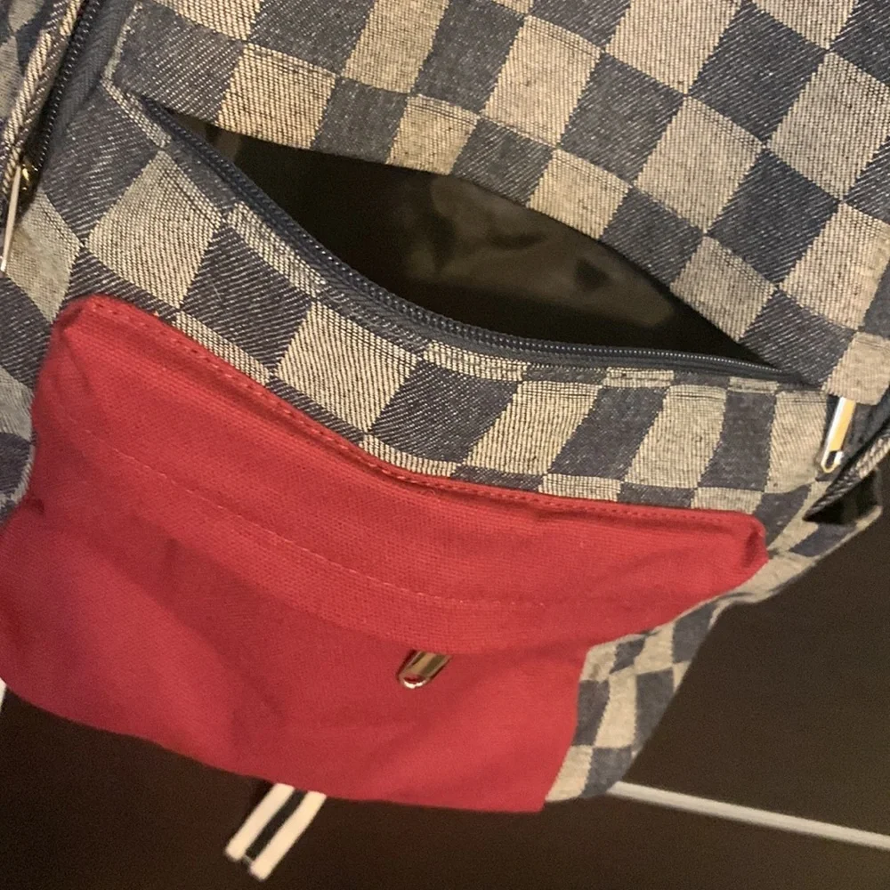 Wild Fable Medium Dome Check Print Colorblock Backpack